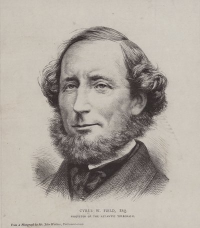 Cyrus West Field, americký finančník zapojený do položení prvního transatlantického telegrafního kabelu v roce 1858 od John Watkins
