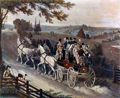 Jevištní trenér, 1822, c1920 od John Watson