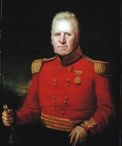 Portrét sira Davida Bairda (1757-1829) na zlaté medaili ctihodné Východoindické společnosti z egyptského tažení z roku 1801 (olej na plátně) od John Watson Gordon