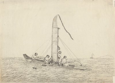 Plachetní kánoe Otaheite od John Webber