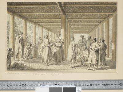 F.14 Další scéna, tanec v otaheitu, exteriér, cca 1773-1784 (akvarel) od John Webber