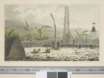 F.17 A Morai, v Atooi, kolem 1773-84 (akvarel) od John Webber