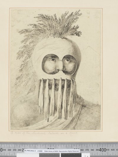 F.38 Muž ze Sandwichových ostrovů v masce, cca 1773-1784 (akvarel) od John Webber