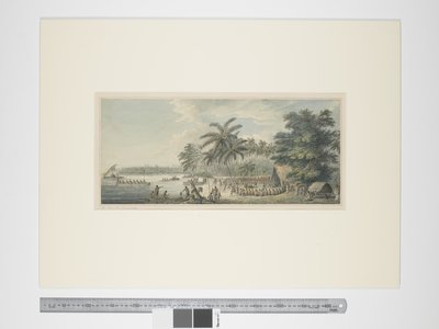 F.3 A view at Anamooka, c.1773-84 (akvarel a tiskové rytiny) od John Webber