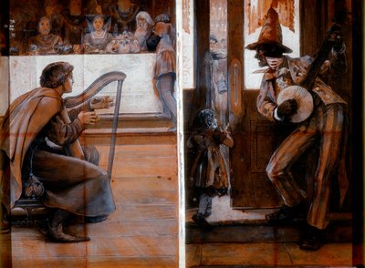 Minstrelsy, As It Was - And What It Has Come To (bodycolour, pencil and wc on paper) od John William Brown