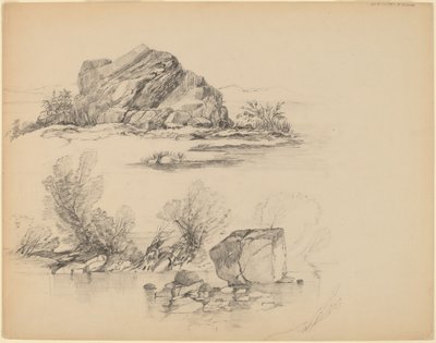 Skály podél břehu jezera [recto] od John William Casilear