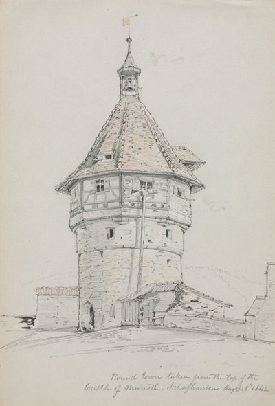 Kulatá věž, hrad Munot, Schaffhausen, Švýcarsko, 1842. od John William Casilear