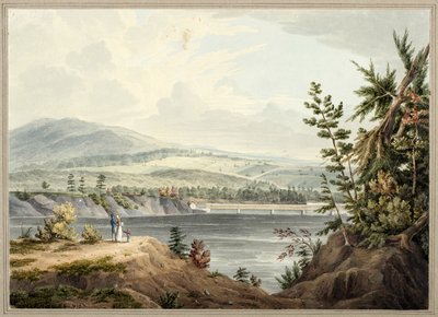 Hudson River Bridge u Waterfordu, New York, 1832 (akvarel, kvaš, selektivní glazura, grafit a škrábání na papíře položeném na kartonu) od John William Hill