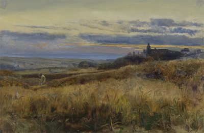 Kukuřičné pole při západu slunce od John William Inchbold