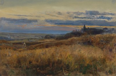 Cornfield při západu slunce od John William Inchbold