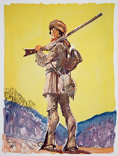 Davy Crockett (barevné lito) od John William Jr. Thomason