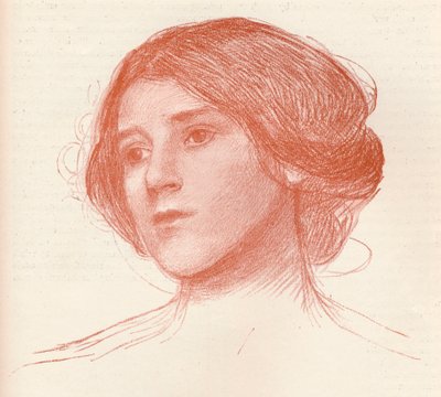 Ze studie v sangvinici, c1899 od John William Waterhouse