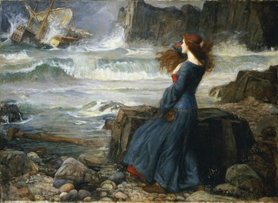 Miranda - Bouře, 1916 od John William Waterhouse