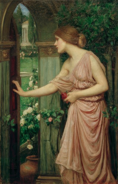 Psyché otevírá dveře do Amorovy zahrady od John William Waterhouse