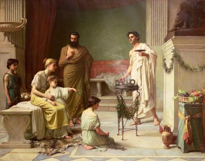 Návštěva nemocného dítěte v Aesculapově chrámu, 1877 od John William Waterhouse