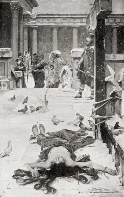 Mučednictví svaté Eulálie podle obrazu Johna Williama Waterhouse z Hutchinsonovy Historie národů, vyd. 1915 od John William Waterhouse