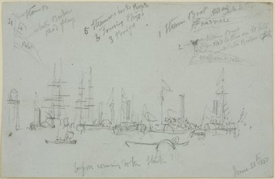 Scéna z přístavu (tužka na papíře (šedá)) od John Wilson Carmichael