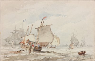 Off Hartlepool (tužka a akvarel na papíře) od John Wilson Carmichael