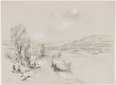 Ridley Hall, Bardon Mill, 1837 (bc a tužka na papíře) od John Wilson Carmichael
