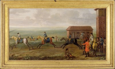 Lord Portmore sleduje závodní koně při cvičení na Newmarket Heath, kolem roku 1735 od John Wootton