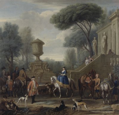 Příprava na lov, cca 1740-50 (olej na plátně) od John Wootton