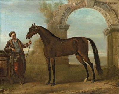 Godolphin Arabien, držený ženichem, v krajině se zničeným obloukem, 1731 od John Wootton