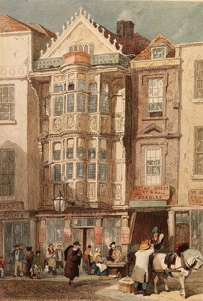 Dům sira Paula Pindara, Bishopsgate (ocelová rytina) od John Wykeham Archer