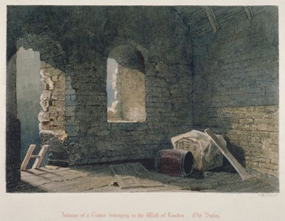 Vnitřní pohled na věž patřící k londýnské zdi na Old Bailey, City of London, 1851 od John Wykeham Archer