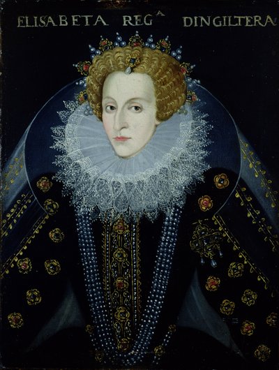 Portrét královny Alžběty I. (1533-1603) (olej na plátně) od John the Elder (circle of) Bettes