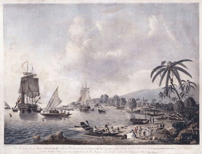Pohled na Matavai Bay, Tahiti, 1787 od John the Younger Cleveley