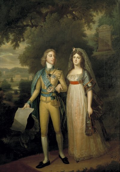 Švédština: Gustav IV Adolf, 1778-1837, švédský král a Fredrika Dorotea Vilhelmina, 1781-1826, bádenská princezna, švédská královna Portrét Gustava IV Adolfa (1778-1837) a Frederiky Bádenské (1781-1826) od Jonas Forsslund