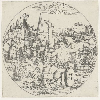Bacchus Bottoms of Bowls: Krajiny s biblickými a mytologickými vyobrazeními (název série) od Jonas Silber