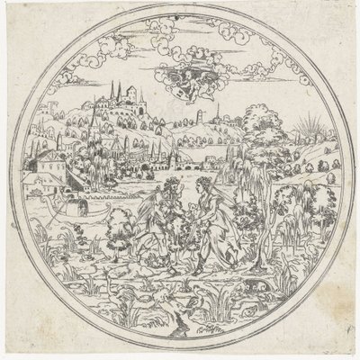 Diana a Endymion Bottoms of Bowls: Krajiny s biblickými a mytologickými vyobrazeními (název série) od Jonas Silber