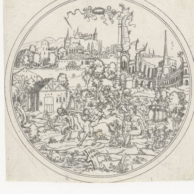 Silenus Bottoms of Bowls: Krajiny s biblickými a mytologickými vyobrazeními (název série) od Jonas Silber