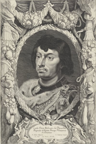 Portrét Karla Smělého, vévody z Burgundska Duces Burgundiae (název série) od Jonas Suyderhoef