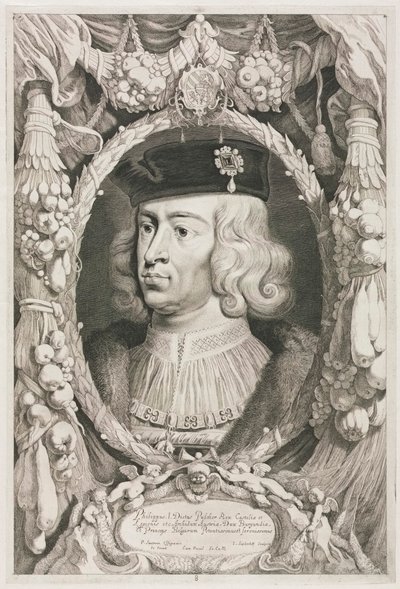 Burgundští vévodové: č. 8. Portrét Filipa I. (Hezkého) Kastilského od Jonas Suyderhoef
