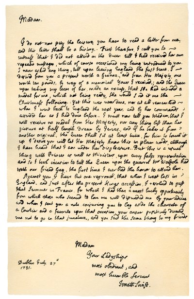Dopis od Jonathana Swifta Henriettě Howardové, 21. listopadu 1730. od Jonathan Swift
