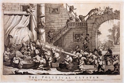 The Political Clyster, tisk vytvořil William Hogarth, 1757 od Jonathan Swift