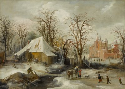 Zimní krajina, cca 1625-1630 (olej na plátně) od Joos or Josse de The Younger Momper