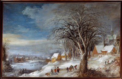 Zimní krajina. Obraz Josse II Momper (1564-1635) Ec. Podvod. od Joos or Josse de The Younger Momper