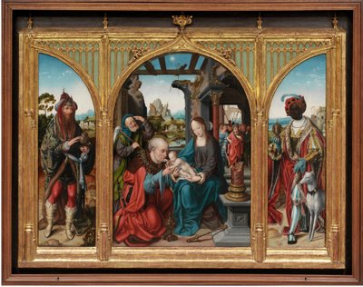 Klanění tří králů, cca 1525 (olej na dubových deskách) od Joos van Cleve