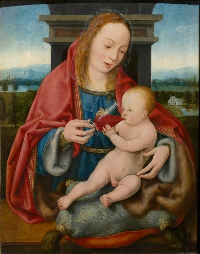 Panna s Kristem pije víno, c. 1520. od Joos van Cleve