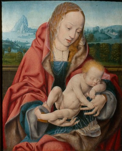 Panna se spícím dítětem, cca 1510-1520. od Joos van Cleve