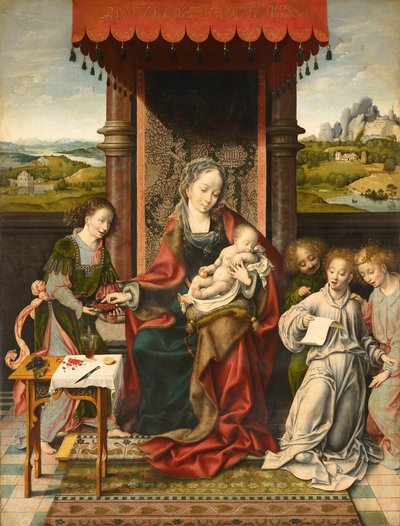 Panna s dítětem a anděly od Joos van Cleve