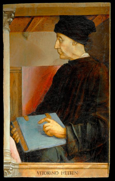 Vittorino da Feltre, italský humanista a učitel ... od Joos van Gent (fl.1460-75)