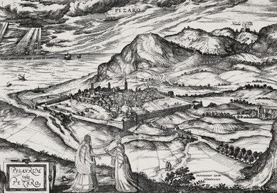 Město Pesaro, rytina od Joris Hoefnagel (1542-1601) od Joris Hoefnagel