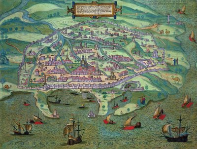 Mapa Alexandrie, z „Civitates Orbis Terrarum“ od Georga Brauna (1541-1622) a Franse Hogenberga (1535-90), kolem 1572 od Joris Hoefnagel