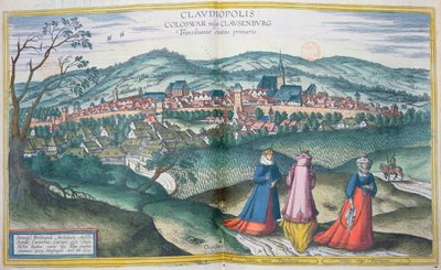 Mapa Claudiopolis, z „Civitates Orbis Terrarum“ od Georga Brauna (1541-1622) a Franse Hogenberga (1535-90) Brusel, 1574 od Joris Hoefnagel