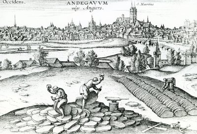 Břidlicový lom v Angers, 1561 od Joris Hoefnagel
