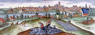 Břidlicová kariéra v Angers, c.151 (rytina) od Joris Hoefnagel